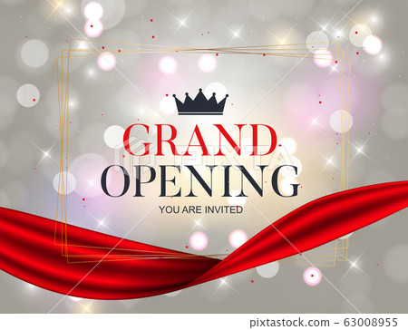 Grand Opening Card with Ribbon Background. Vector - Stock Illustration  [63008955] - PIXTA