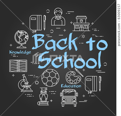 Vector black round concept with text Back to School Vector black round concept with text Back to School 63009157