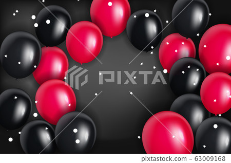 Color Glossy Happy Birthday Balloons Banner 63009168