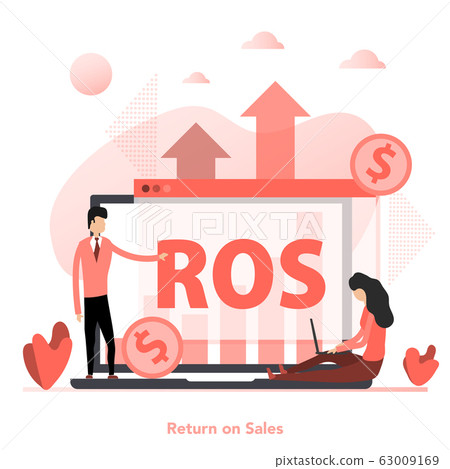 Vector flat horizontal banner of return on sales 63009169