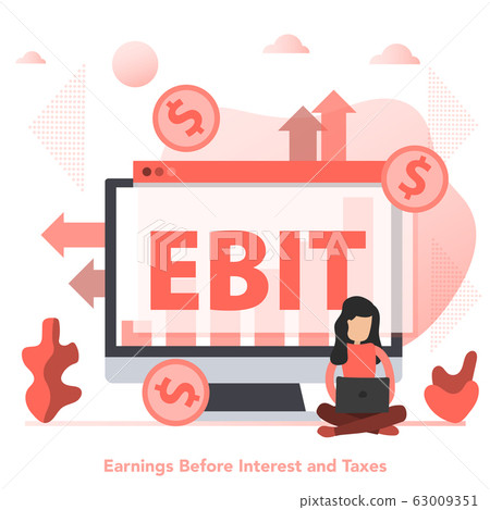 Vector financial flat horizontal banner of EBIT 63009351