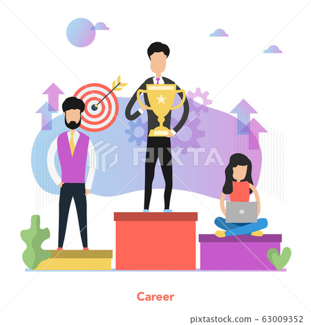 Vector Square Concept Of Business Career In... - Stock Illustration ...