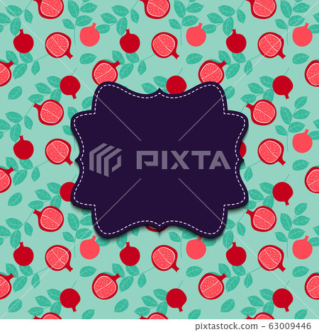 Background with pomegranate and Frame. Vector Background with pomegranate and Frame. Vector 63009446