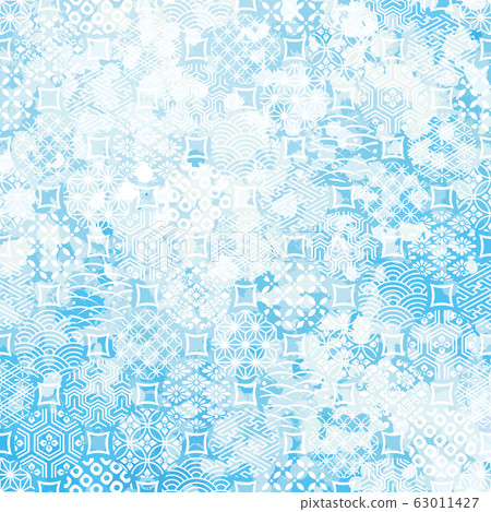 Japanese style traditional pattern filled with light blue polka dots Background coolness 63011427