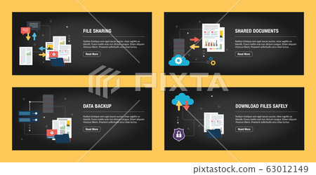 Set of internet banner design with icons set for Set of internet banner design with icons set for 63012149