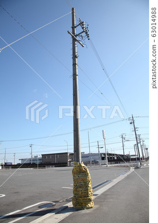 Broken telephone pole Broken telephone pole 63014988