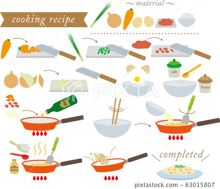 Fried Rice Recipe - Stock Illustration [63015807] - Pixta