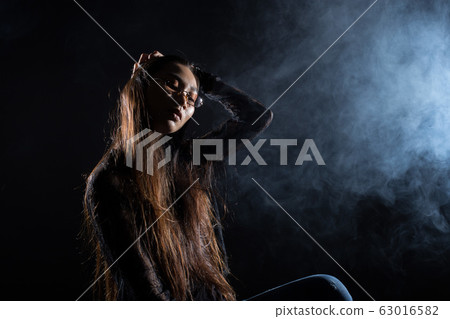 broken heart lonely girl can cry, smoke Fog on 63016582