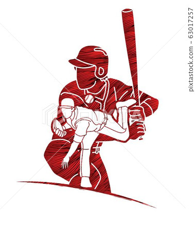 Group of Baseball players action cartoon sport graphic vector. Group of Baseball players action cartoon sport graphic vector. 63017257