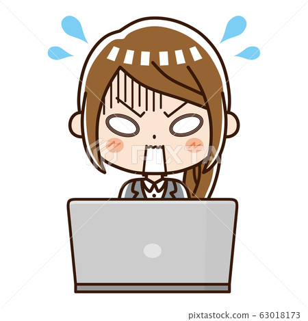 Personal Computer Business Woman Shock - Stock Illustration [63018173 ...