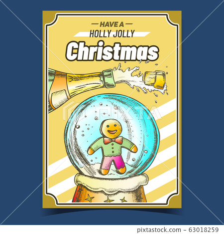 Christmas Holly Jolly Advertising Banner Vector 63018259