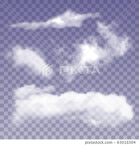 Fluffy Flying Sky Clouds Collection Set Vector 63018304