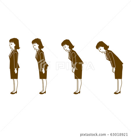 鞠躬人女人插圖集 63018921