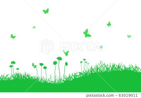 綠色的田野和蝴蝶 63019011