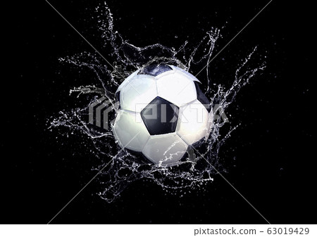 Abstract soccer ball splashing Abstract soccer ball splashing 63019429