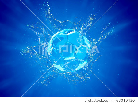 Abstract soccer ball splashing 63019430
