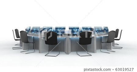 Empty futuristic workspace 63019527