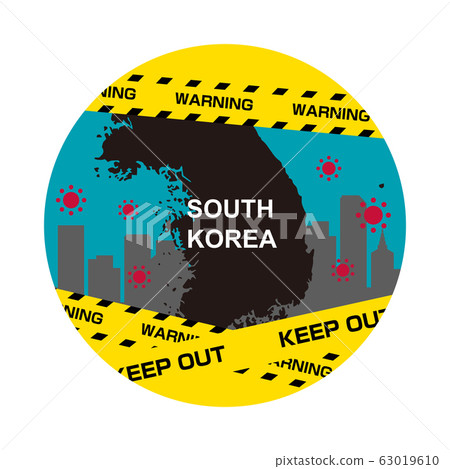 移民限制通告插圖橫幅/韓國（冠狀病毒，covid-19，大流行） 63019610