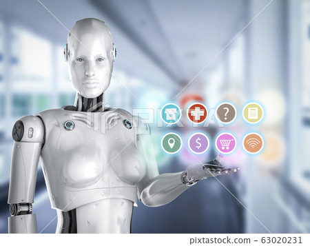 Female cyborg assistant-插圖素材 [63020231] - PIXTA圖庫