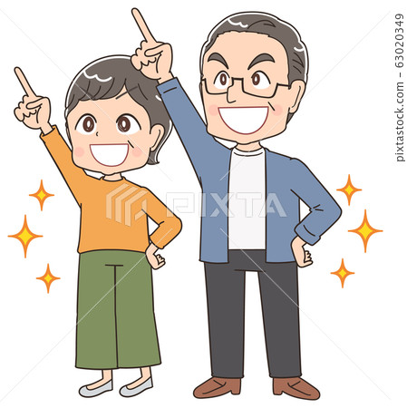 Senior couple elderly elderly grandpa grandma manga illustration 63020349