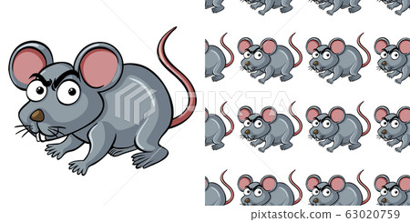 Seamless background design with gray mouse 63020759