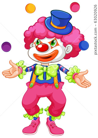 Funny clown juggling ball on white background - Stock Illustration ...