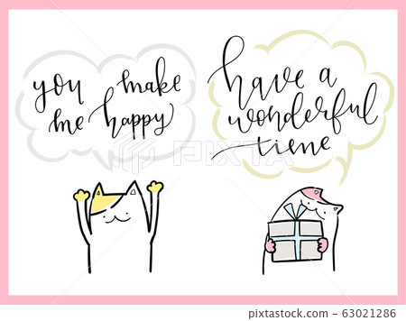 Cat with message - Stock Illustration [63021286] - PIXTA