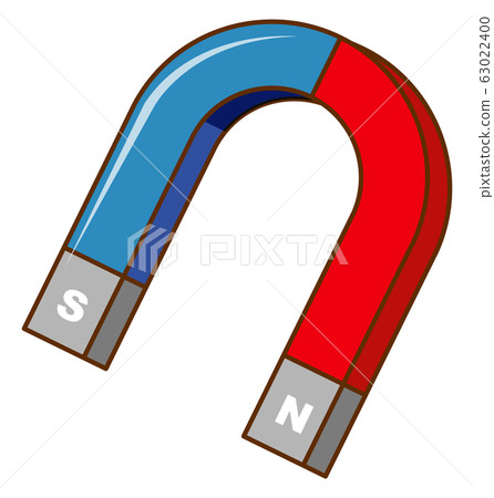 U shaped horseshoe magnet on white background 63022400