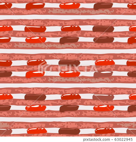 Biscuit and creamy layers of strawberry cake. Seamless pattern Biscuit and creamy layers of strawberry cake. Seamless pattern 63022945
