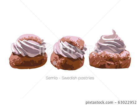 Semla. Traditional swedish desserts isolated on white background Semla. Traditional swedish desserts isolated on white background 63022952