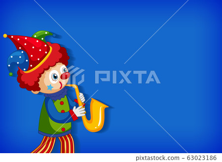 Background template design with funny clown 63023186