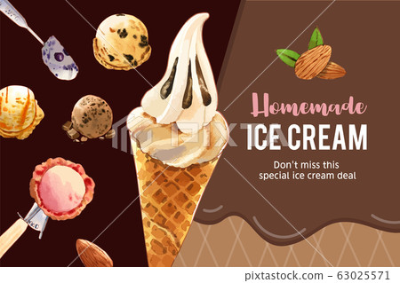 Ice cream frame design with vanilla, chocolate Ice cream frame design with vanilla, chocolate 63025571