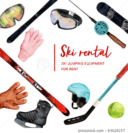 Winter sport social media design with helmet, Winter sport social media design with helmet, 63026257