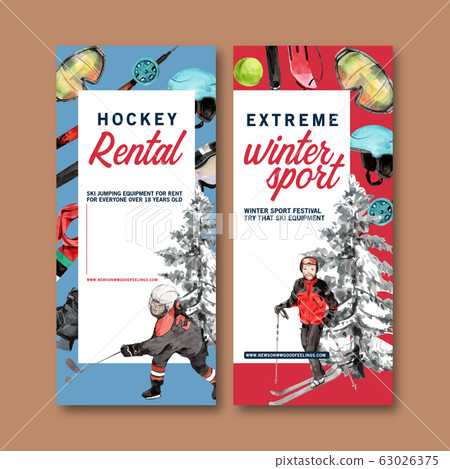 Winter sport flyer design with windproof glasses, Winter sport flyer design with windproof glasses, 63026375