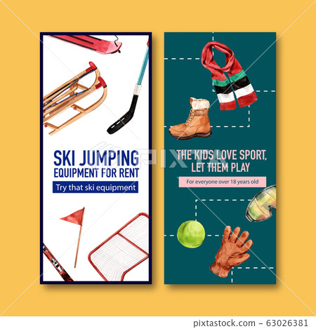 Winter sport flyer design with windproof glasses, Winter sport flyer design with windproof glasses, 63026381