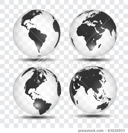Realistic world map in globe shape of Earth on 63026933