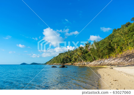 Sandy beach of a paradise deserted tropical 63027060