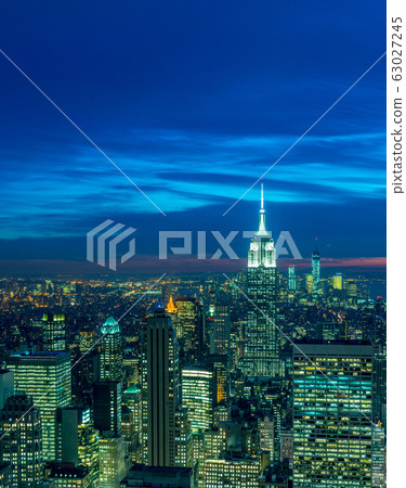 View of New York Manhattan during sunset hours View of New York Manhattan during sunset hours 63027245