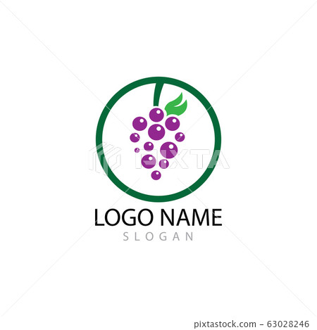 Grapes logo template vector icon illustration Grapes logo template vector icon illustration 63028246