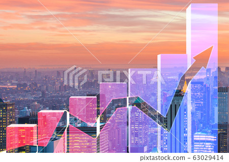 Economic growth concept with charts Economic growth concept with charts 63029414