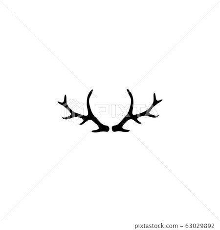 Deer antler horn ilustration logo vector template Deer antler horn ilustration logo vector template 63029892