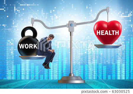Concept of balance between work and health 63030525