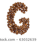 Letter G from coffee alphabet isolated on white 63032639