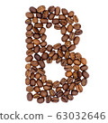 Letter B from coffee alphabet isolated on white 63032646