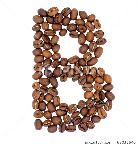 Letter B from coffee alphabet isolated on white 63032646