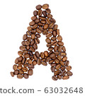 Letter A from coffee alphabet isolated on white 63032648