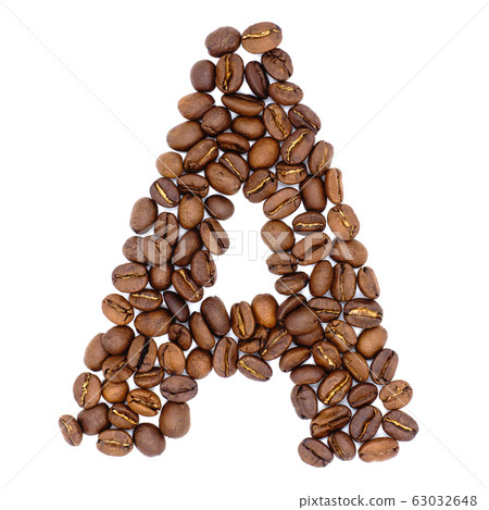 Letter A from coffee alphabet isolated on white 63032648