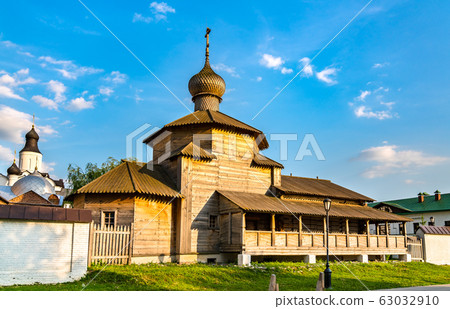 Wooden Trinity Church on Sviyazhsk Island in Russia 63032910