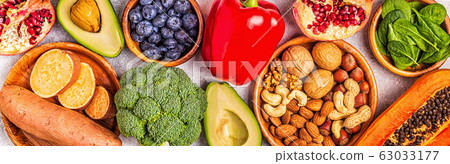 Anti-aging food - healthy fruits, vegetables, 63033177