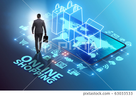 Concept of mobile shopping with smartphone 63033533
